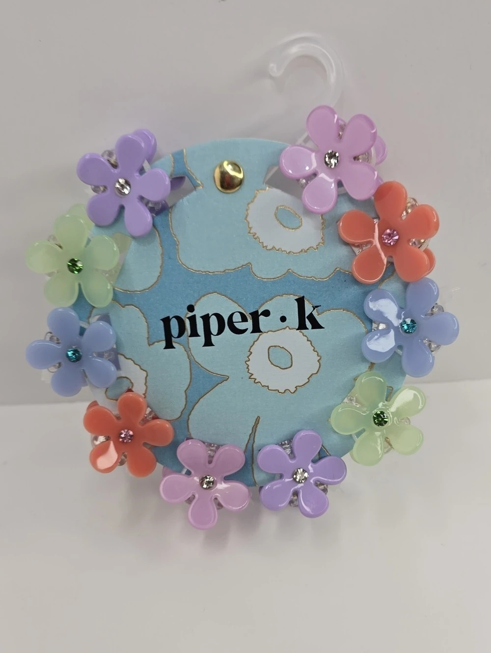 piper k Multicolor Floral Hair Claw Clips Set